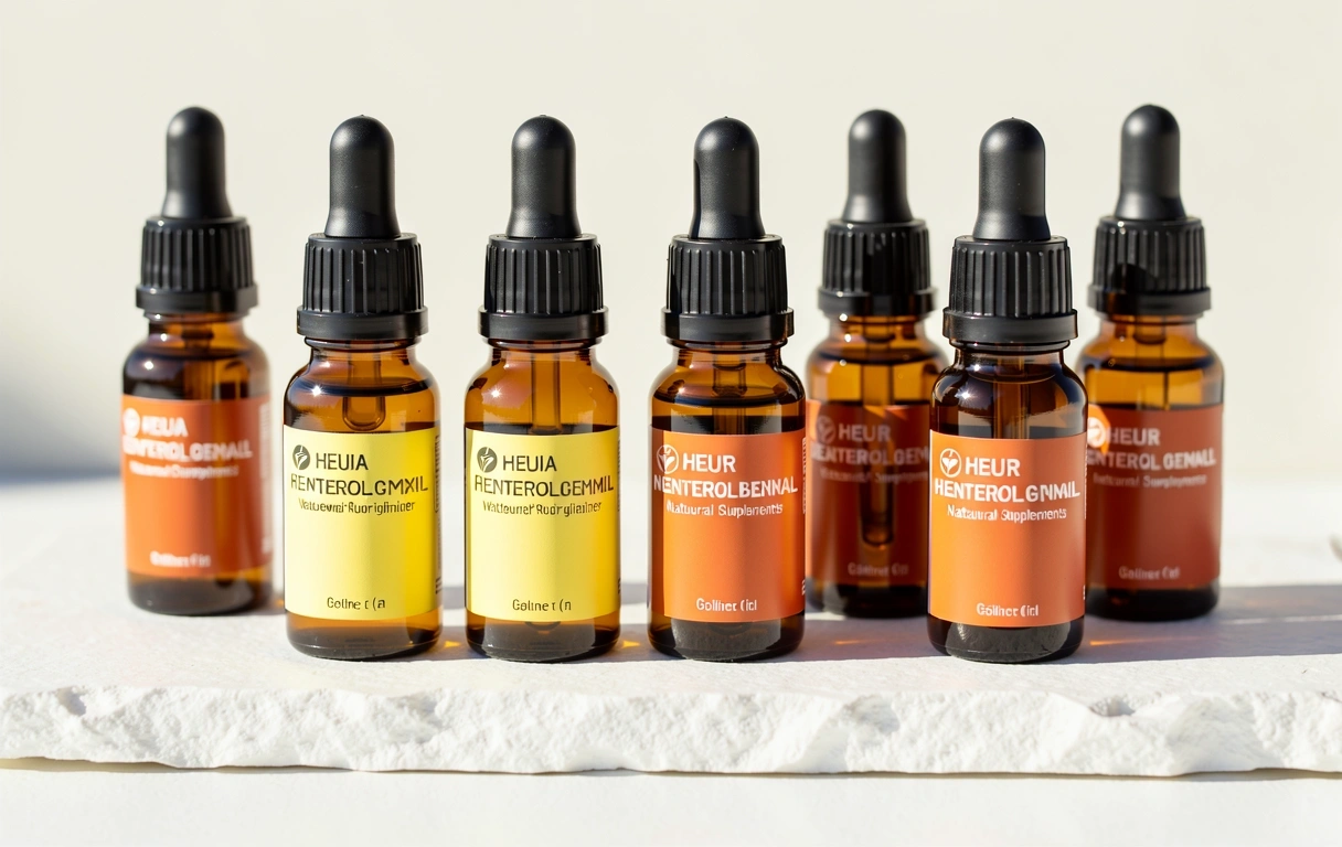 Natural wellness products and supplements in an editorial setting